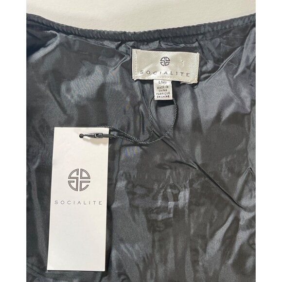 NWT SOCIALITE Women's Lightweight Quilted Full Zip Vest Black - Picture 4 of 7